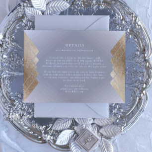 Kortet Geometric Grått Gold Foil Bröllop OSA Kort