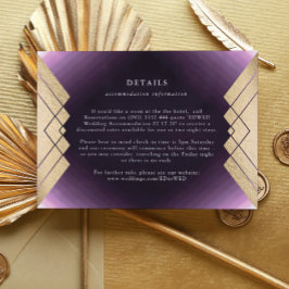 Kortet Geometric Lila Gold Foil Bröllop OSA Kort
