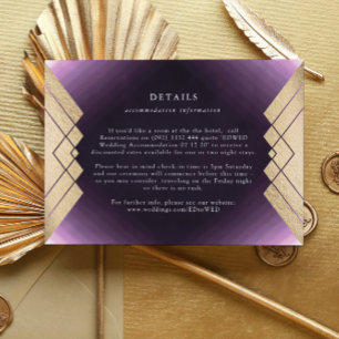 Kortet Geometric Lila Gold Foil Bröllop OSA Kort