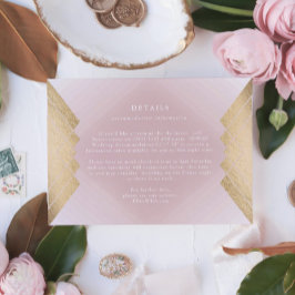 Kortet Geometric Rosa Gold Foil Bröllop OSA Kort