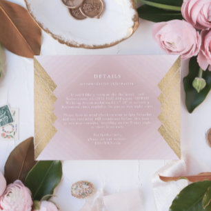 Kortet Geometric Rosa Gold Foil Bröllop OSA Kort