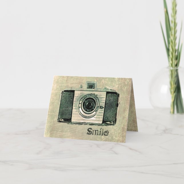 Kortet Grunge Vintage Camera Card Kort (Framsida)