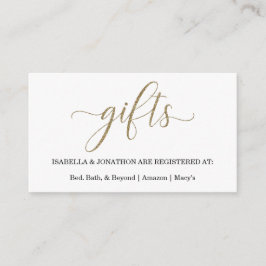 Kortet guld Glitter gift-register Tilläggskort
