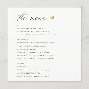 Kortet GULD GRÅTT TYPOGRAPHY (ENKEL ELEGANT) Meny