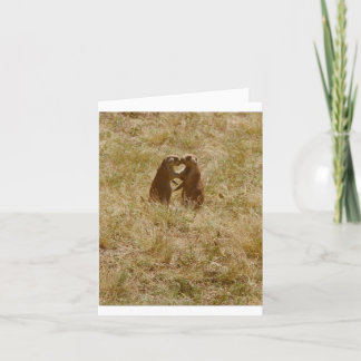 Kortet har det gulliga fotoet av 2 präriehund kort