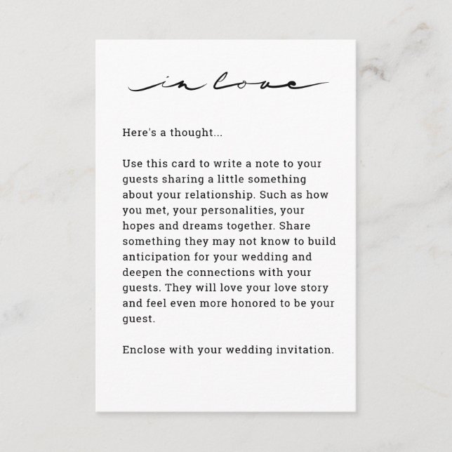 Kortet "In Kärlek" för chic hand Tilläggskort (Framsida)