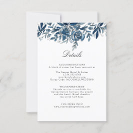 Kortet Indigo Blad bröllop - detaljer OSA Kort