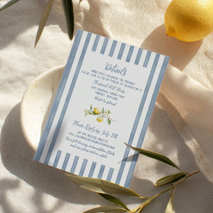 Kortet La Dolce Vita Lemon Blommigt Bröllop Tilläggskort