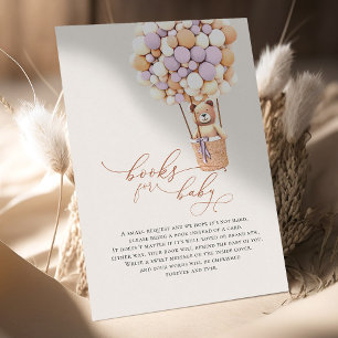 Kortet Lavender Bear Balloons Baby Bokar Tilläggskort