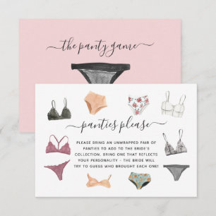 Kortet Lingerie Shower Panty Party Tilläggskort