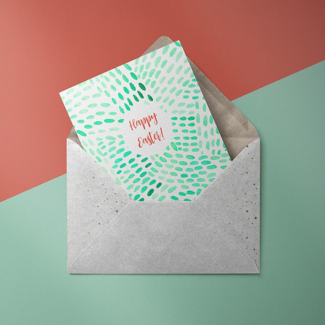 Kortet linjer grönt mönster Påsk Julkort (Skapare uppladdad)