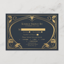 Kortet Lotus Art nouveau Bröllop Tilläggskort