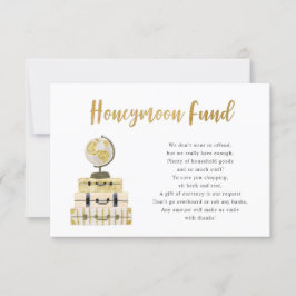 Kortet Luggage + Globe Honeymoon Fund Inbjudningar