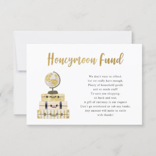 Kortet Luggage + Globe Honeymoon Fund Inbjudningar