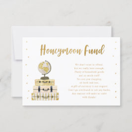 Kortet Luggage + Globe Honeymoon Fund Inbjudningar