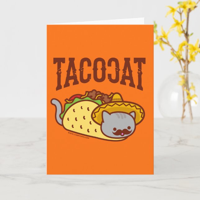 Kortet "Lustigt" - TACO CAT Kort (Gul blomma)