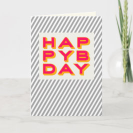 Kortet Lycklig Bday Typography Greeting Card Kort