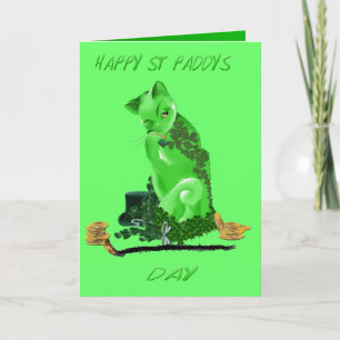 Kortet Lycklig St. Patricks Day Cat Card Kort