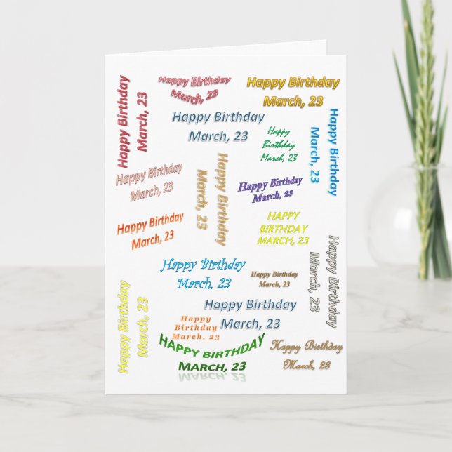 Kortet mars, 23 födelsedagar kort (Framsida)