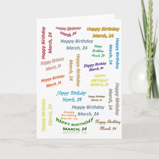 Kortet mars, 24 födelsedagar kort (Framsida)