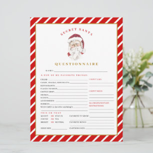 Kortet MERI julhemlighet Santa Questionnaire Julkort