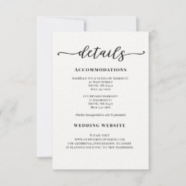 Kortet Modern Calligraphy Bröllop Information Inbjudningar