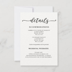 Kortet Modern Calligraphy Bröllop Information Inbjudningar