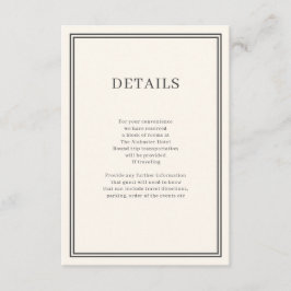 Kortet Modern minimalism Cream-hölje Tilläggskort