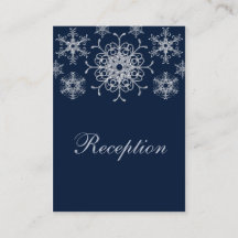 Kortet Navy Silver Glitter LOOK Snöflingor