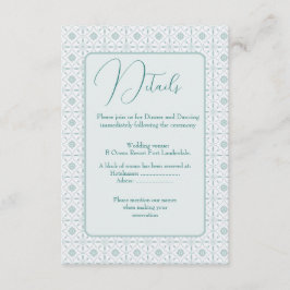 Kortet Pastellblått mönster bröllop Tilläggskort