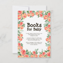 Kortet Peach Baby Shower Bok-begäran för hölje Inbjudningar
