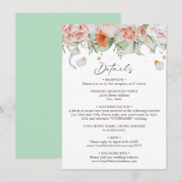 Kortet Peach Pastel Blommigt Details-hölje Tilläggskort