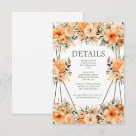Kortet Peach Summer Bröllop Details-hölje Tilläggskort