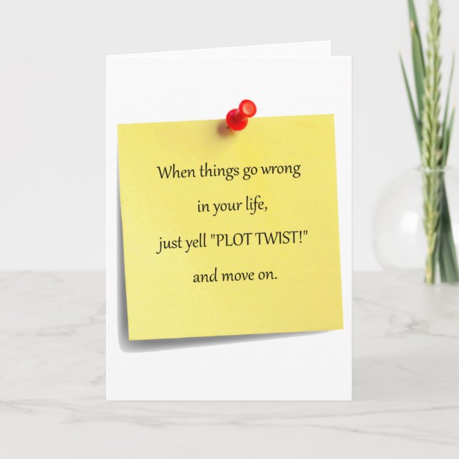 Kortet Plot Twist Post-it Greeting Card Kort (Framsida)