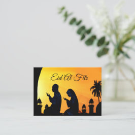Kortet Praying Eid Mubarak Greeting Card Anteckningskort