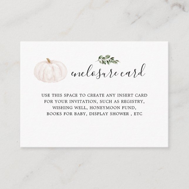 Kortet Pumpkin Grey Baby Shower-skåp Tilläggskort (Framsida)