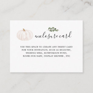 Kortet Pumpkin Grey Baby Shower-skåp Tilläggskort