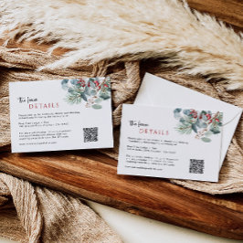 Kortet QR-kod för Winter Wedding Details-hölje Tilläggskort