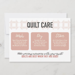 Kortet QuilCare - Modern design - Rosa Tack Kort
