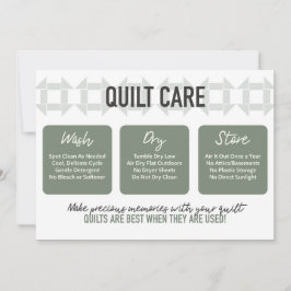 Kortet QuilCare - Modern design - Sage Grönt Tack Kort