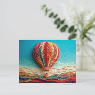 Kortet Quilling Luftballong Art Postcard Vykort