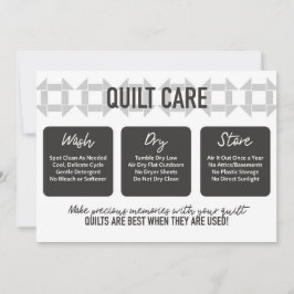 Kortet Quilt Care - Modern design - Mjukt Grått Tack Kort