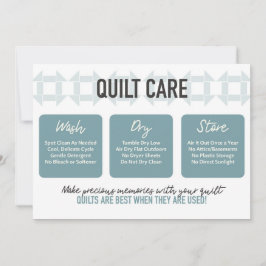 Kortet Quilt Care - Modern design - Teal Tack Kort