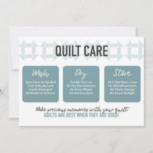 Kortet Quilt Care - Modern design - Teal Tack Kort