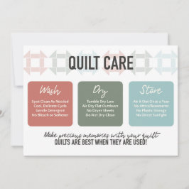 Kortet Quilt Care - Modern färgstark design Tack Kort