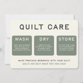 Kortet Quilt Care - Vintage Inspired Text Tack Kort
