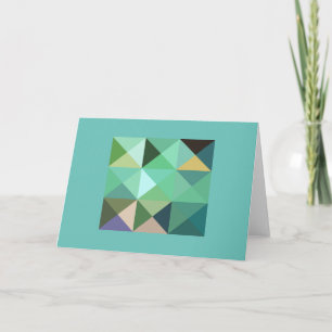 Kortet Quilt Square Aqua Teal Tones Note Kort