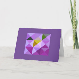 Kortet Quilt Square Lavender Tones Note Kort