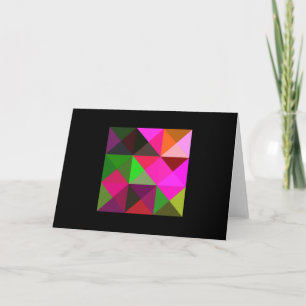 Kortet Quilt Square Note för rosa Grönt Tones Kort