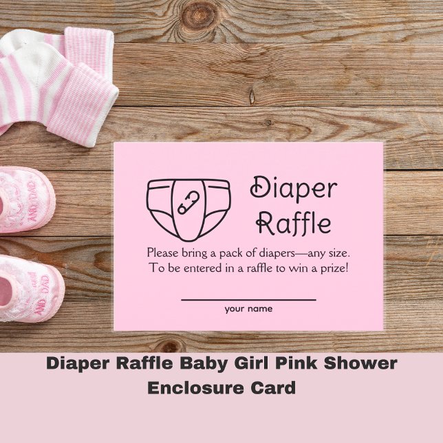 Kortet Raffle Flicka Rosa Shower-hölje Inbjudningar (Skapare uppladdad)